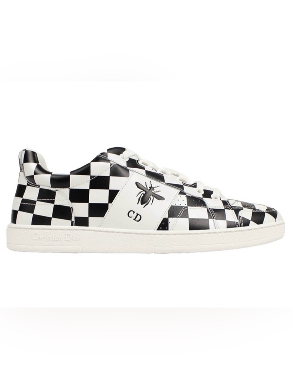Christian Dior “D-Bee” White & Black Checkered Sneakers - 39